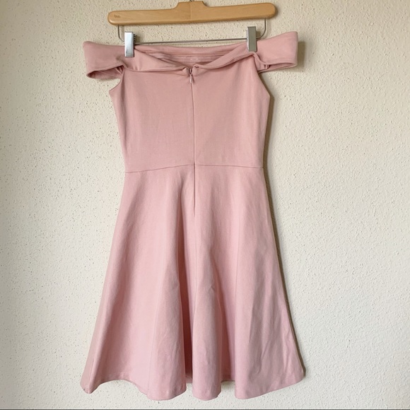 Lulus Fun Blush Pink Off-the-Shoulder Skater Dress - Picture 8 of 10